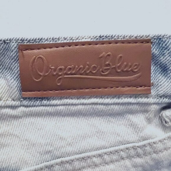 Organic Blue-Tie Dye-Distressed Jean/Denim Shorts-100% Cotton-Size 5/27-Bl/White - Picture 10 of 11